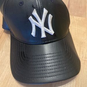 COPY - Matte pleather NY Yankees women’s baseball hat.
